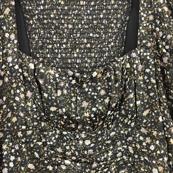 ASTR The Label Black Blush Ditsy Floral Printed Victoria Ruffle Dress Size Small - Picture 10 of 16